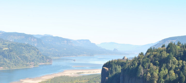 Crown Point along the Columbia River in Oregon as seen from Chanticleer Point at the Portland Women's Forum State Scenic Viewpoint. It's a big world out there, with big words to tell about it. 